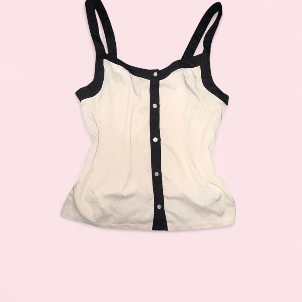 Forever-21 Women's Cream and Tan Vest